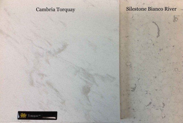 Cambria Torquay and Silestone Bianco River copy